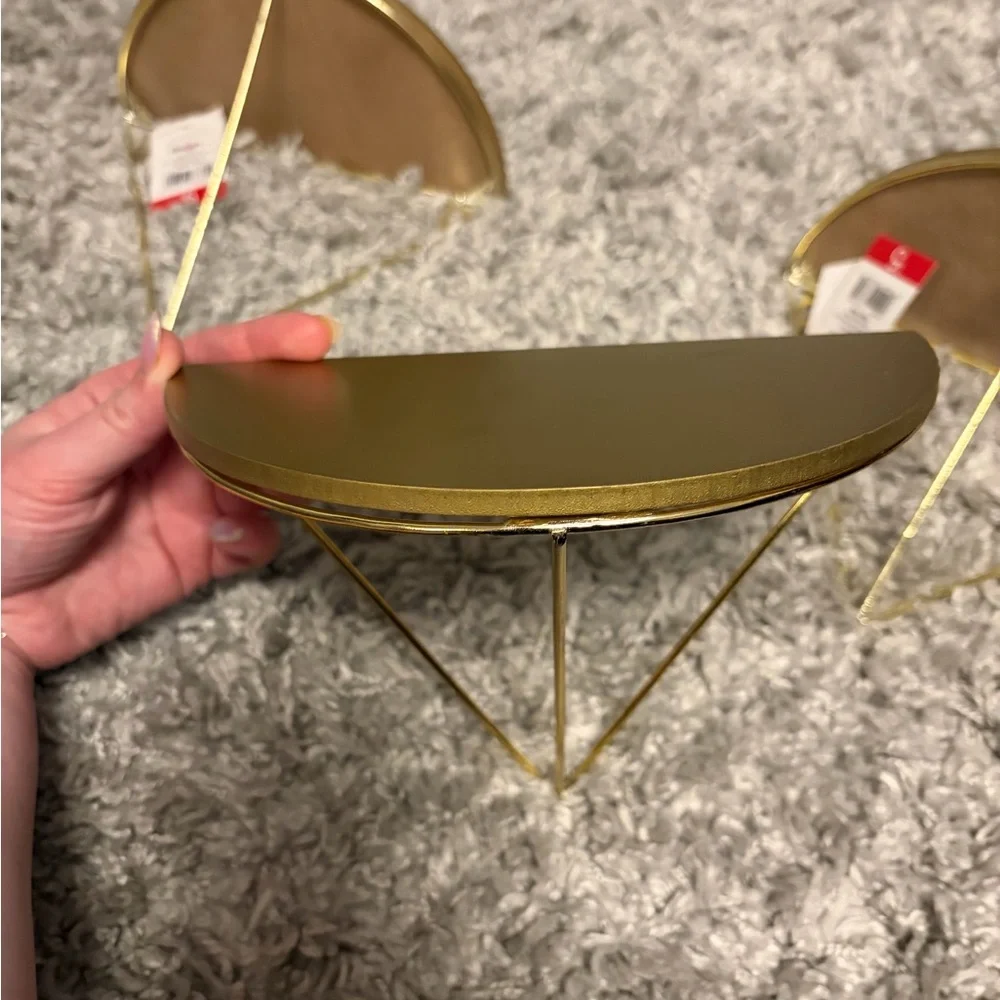 Gold Triangle Wall Shelves